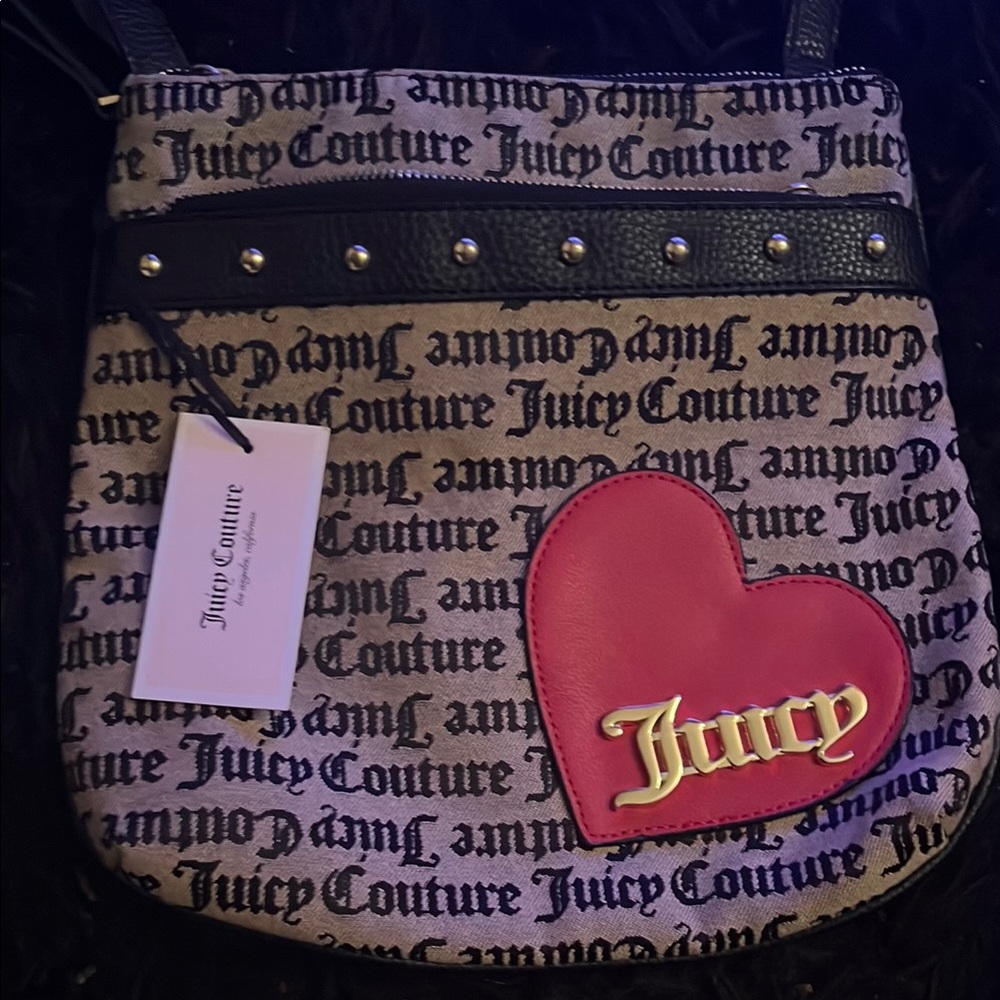 BRAND NEW Juicy Couture Black and Pink Logo Crossbody Bag - Picture 3 of 4